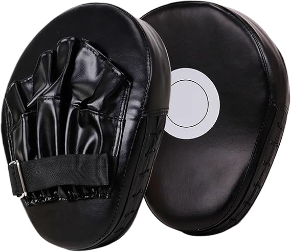 Boxing Pads Mitts, Leather Curved Focus Boxing Gloves, Shock-Resistant Thickened Punching Mitts, Taekwondo Equipment for Fighting or Striking Practice