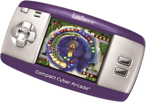 LEXIBOOK Compact Cyber Arcade Portable Gaming Console, 250 Games, LCD, Purple, JL2375PR