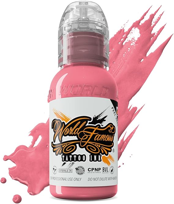 World Famous Pink Tattoo Ink, Vegan and Professional Ink, Made in USA, Flying Pig Pink, 1 oz