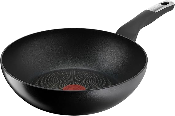 Lagostina Intensive Pro Non-Stick Wok, 28 cm, Scratch Resistant Titanium Coating, Quick and Even Cooking, Thermo-Signal Technology, Wok Suitable for All Heat Sources Including Induction