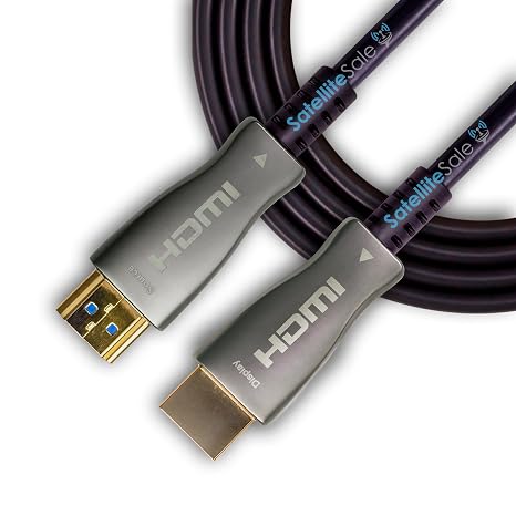 SatelliteSale Digital High-Speed HDMI 2.0 Fiber Optic Cable 4K/60Hz 18Gbps Black 2160p Universal Wire PVC Cord 100 feet