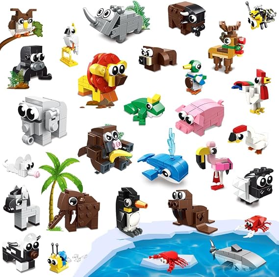 30 Pack Party Favors for Kids Animal Building Set for Boys Girls Age 6-12