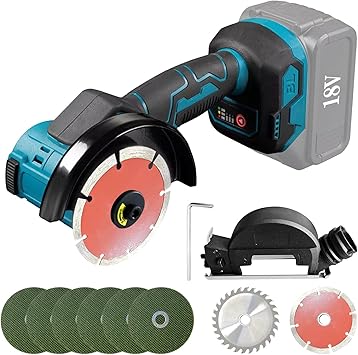 4" Brushless Cordless Cut-Off Tool Compatible with Makita 18V Battery(No Battery) | 500W Angle Grinder Saw with 6pc 4" Blades&Base Plate for Metal,Wood,Tile & Plastic (for Makita 4" with Base Plate)