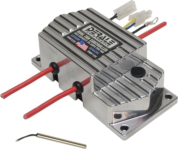 Derale 16788 High Amperage Dual Fan Controller Push In Probe , Black