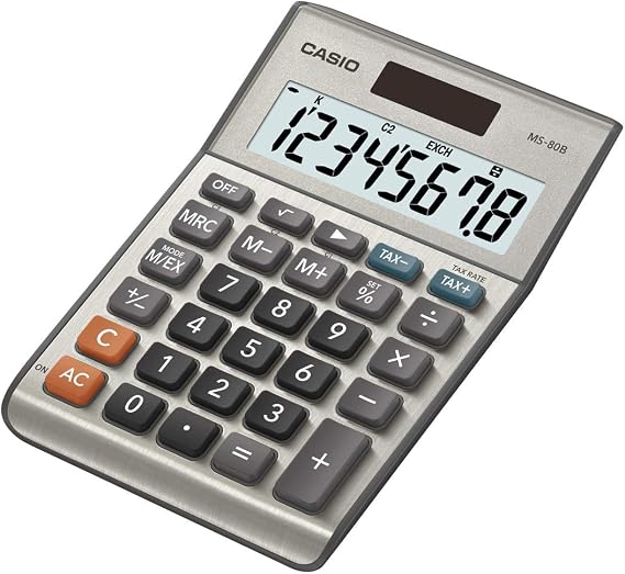 Casio MS-80B Calculator Desktop Calculator with Tax & Currency Tools | General Purpose | Large Display | Ideal for Home, Office & Everyday Math