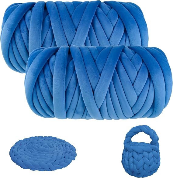 Chunky Yarn for Arm Knitting, guofa 4.4LBS Soft Fleece Yarn for Throw Blanket Pillow, Hand Knitting Bag, Cat Bed and DIY Home Decorations