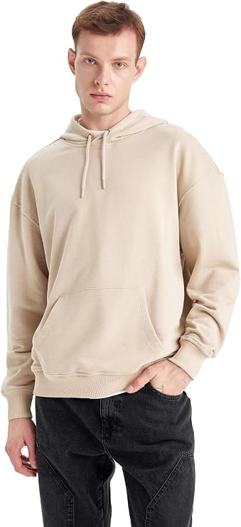 DeFacto Oversıze Kapüşonlu Sweatshirt B7849AXNS Erkek