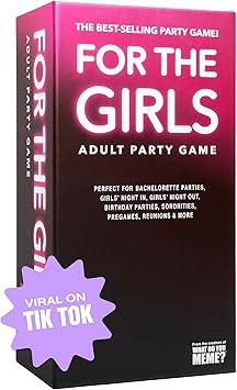 For The Girls Card Game by Relatable, The Viral Girls Night Adult Party Game, Great for Bachelorette Party Games, Weekends and Trips, Includes a die, and 400 Cards Across 5 Categories