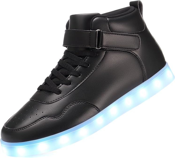 APTESOL Unisex Rechargeable LED Light Up Shoes Men Women High Top Sneakers