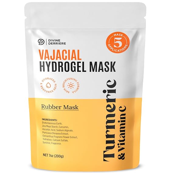 Divine Derriere Vajacial Hydrogel Mask - Premium Modeling Mask with Turmeric & Vitamin C - Deeply Purifying & Super Hydrating Facial & Vajacial Masks, Hydro jelly Peel-Off Powder (Full Kit)