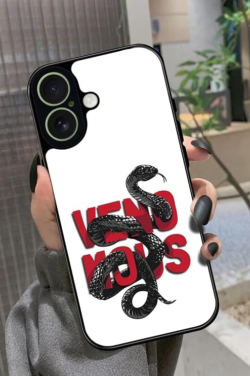 iPhone 17 Uyumlu Veno Mous Tasarımlı Glossy Premium Kılıf, Beyaz