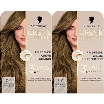 Coloration 7-0 Natural Dark Blonde (2 x 182 ml) Permanent Hair Colour with Serum and Hair Mask Protects Against Visible Hair Damage for 100% Grey Coverage