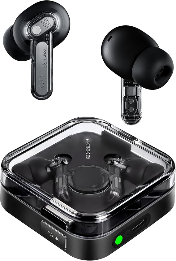 Nothing Kulak (3) Kablosuz Kulaklık Süper Mikrofon 45dB Hibrid Aktif Gürültü Önleyici Bluetooth Kulaklıklar Hi-Res 6 Mics, 12mm Dinamik Bas Güçlendirme, iPhone Android için Çift Bağlantı ANC Spor