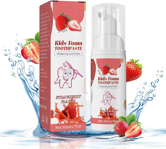 Foam Kids Toothpaste,Childrens Toothpaste,Toddler Toothpaste with Fluoride-Free for U Shaped Toothbrush,Teeth Whitening Foam Teeth Cleaning Anti-Cavity,Natural Mousse Foam Toothpaste.