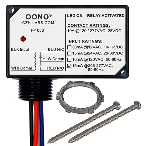 SPDT 10Amp Power Relay Module, Plastic Enclosure and Pre-Wired (AC 208-277V)