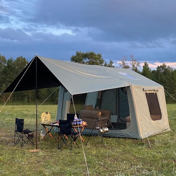 Inflatable Tent for Camping, 3-5 Person Waterproof Air Tent with Air Pump, Mesh Screen Windows and Doors for Outdoor Glamping