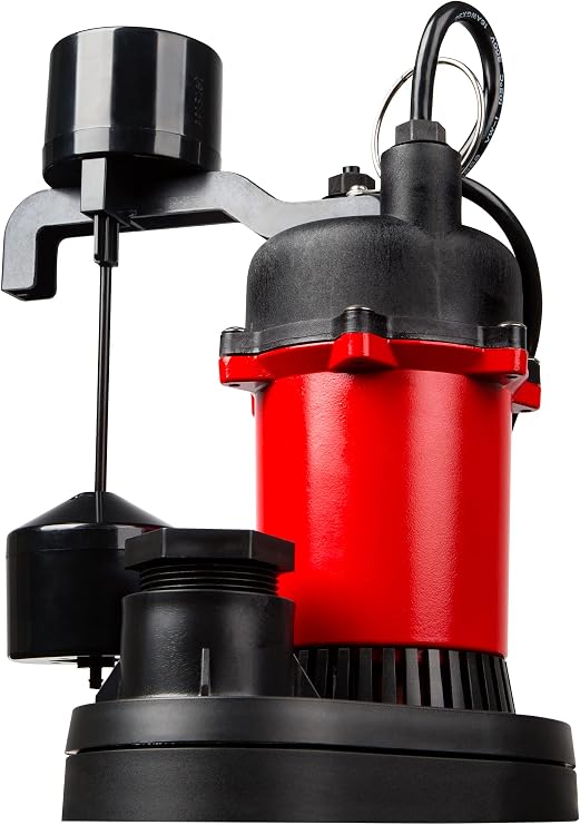 Red Lion RL-SP33V, 115V, 1/4 HP, 3200 GPH Automatic Sump Pump, 8' Cord