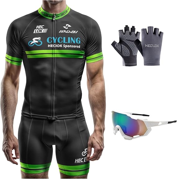 Men's Summer Cycling Jersey Short Sleeve Breathable, Road Jersey Men Set Bib Shorts Padded, Bikes Outdoor Sports, Mountain Bike Bicycle Suit