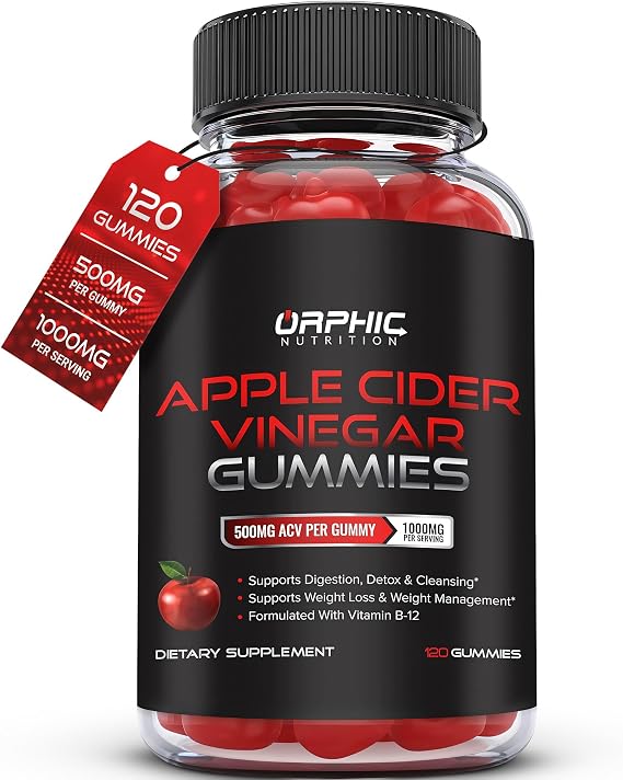 ORPHIC NUTRITION Apple Cider Vinegar Gummies 1000mg ACV (120 pcs)