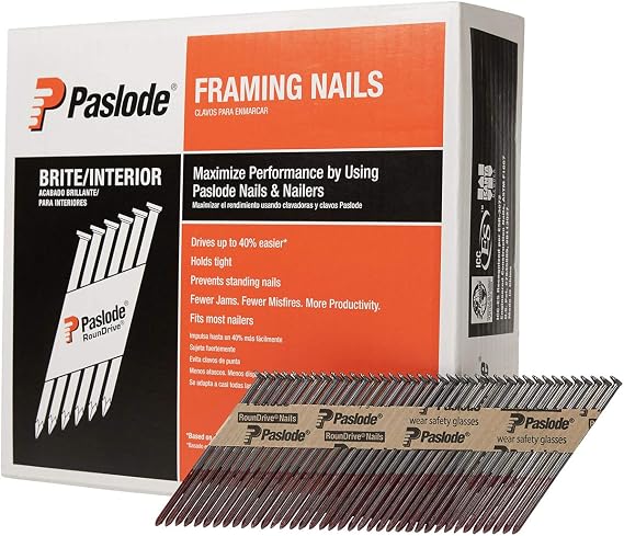 Paslode Framing Nails 650839, 30 Degree RounDrive Brite, 3 1/4 in., 2500 Ct