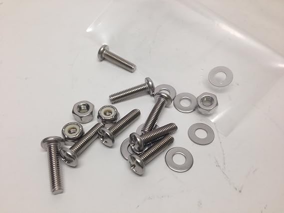 TOTAL MARINE 8 PC Set Stainless Steel Nuts Screws WASHERS for Kayaks Canoes Hardware