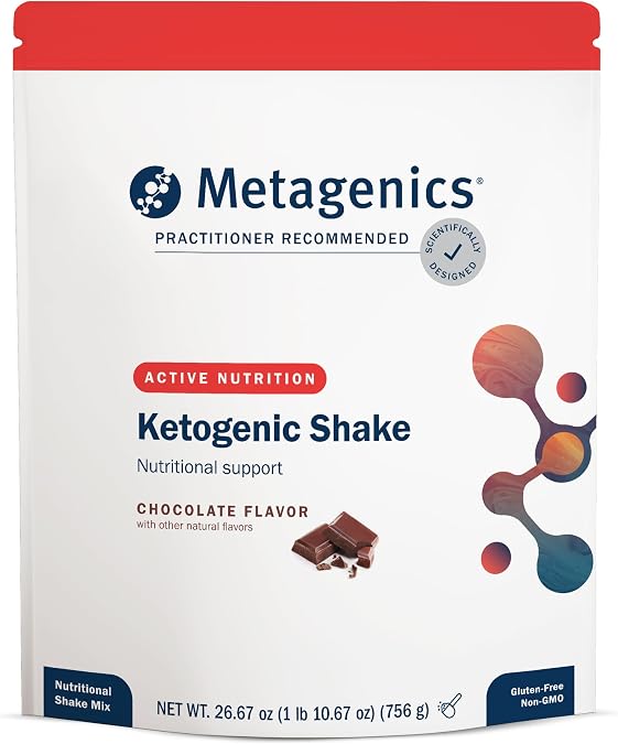 Metagenics Ketogenic Shake - Keto Protein Powder - Low Carb, Sugar-Free, Gluten-Free Meal Replacement - 25 Vitamins & Minerals with MCTs, Iron, Biotin & Calcium - Non-GMO -14 Servings