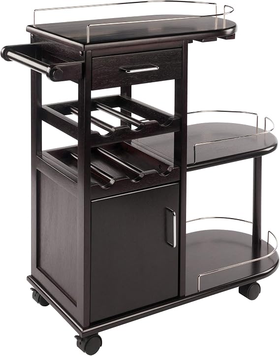 Winsome Trading, Inc. Jimmy Cart, Espreso, 35.4"L x 15.39"W x 35.9" H