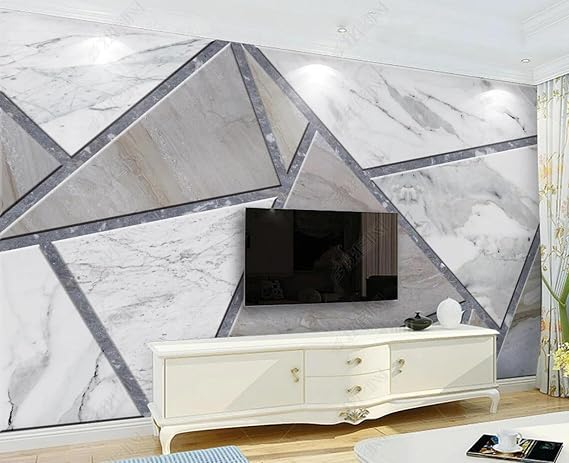 Photo Mural Wallpaper Geometric Marble Texture 200x140cm Wall Decor 3D Effect Murals for Living Room and Bedroom -MIWEI Wallpaper-ZXY-19748