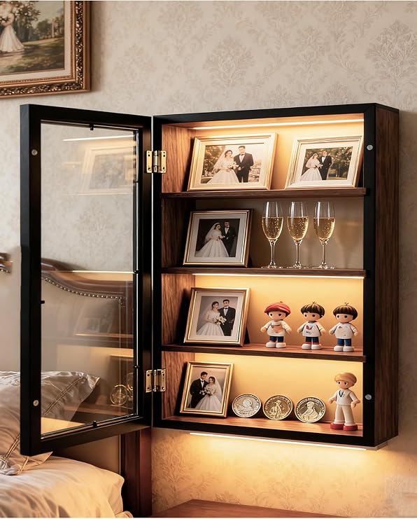 11x16 Solid Wood Shadow Box with Removable Shelves Deep Memory Display Case