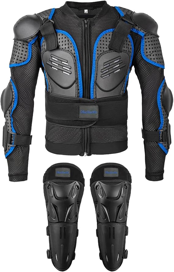 Kids Dirt Bike Gear for Teenager Youth, Motocross Armor Jacket Suit with Knee Pads Protection for Cycling Skateboard ATV MTB Skating