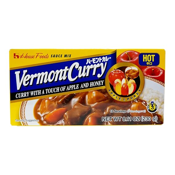 House Foods, Vermont Curry with A Touch of Apple and Honey (Hot), 8.1 oz