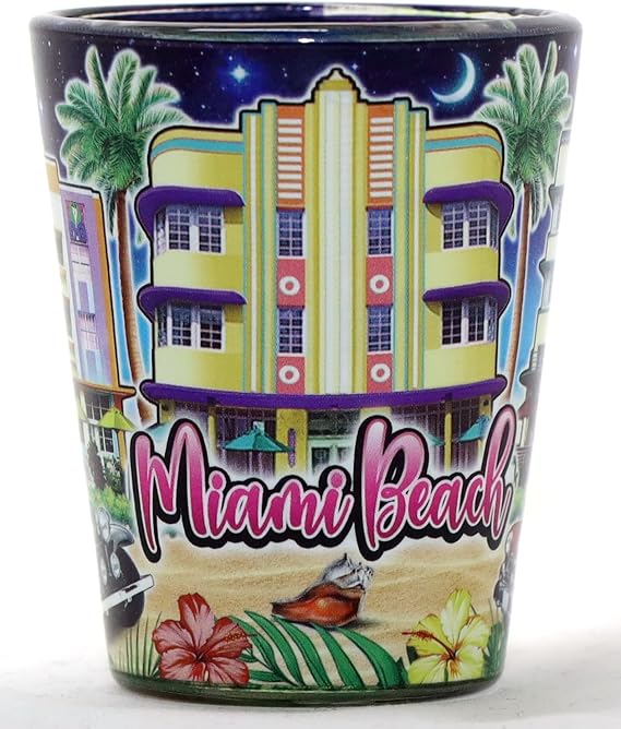 Miami Beach Florida Hotels Night In and Out Shot glass