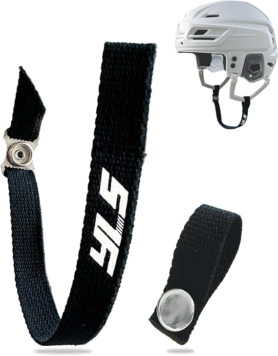 YourLastStrap Hockey Helmet Chin Strap with Stainless Steel Snaps | Ice Hockey Chin Strap Replacement Parts | Loop Repair Kit