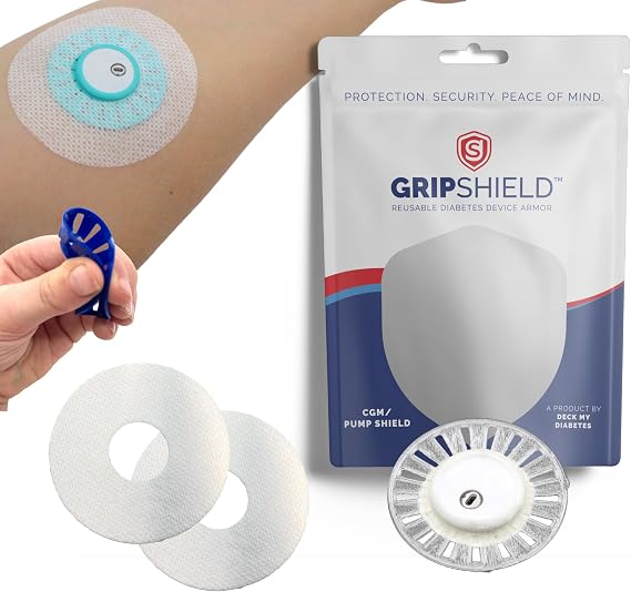 GripShield, the Ultimate Libre 3 Bump Guard - Reusable and Flexible Armor for Libre 3 Users. Includes Two (2) Sample Sugar Patches and One (1) GripShield. (Crystal Clear)