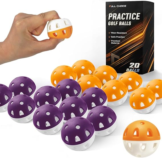 Wear-Resistant Practice Golf Balls (20 Pack), High Visibility for Easy Tracking, Limited-Flight, Golf Balls Design, Indoor & Outdoor