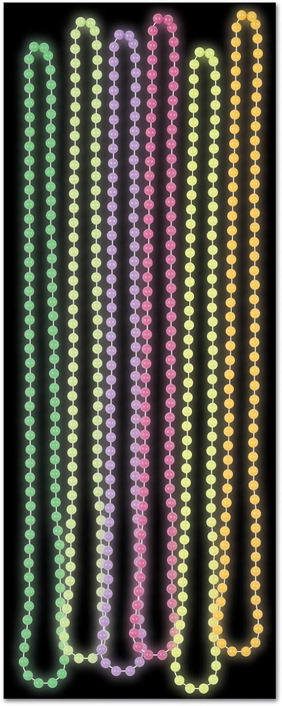 Glow in The Dark Party Beads, 7mm x 33"