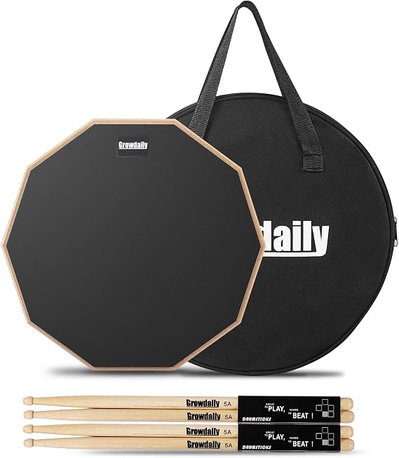 Drum Practice Pad for drumming drum pad and sticks 12 In