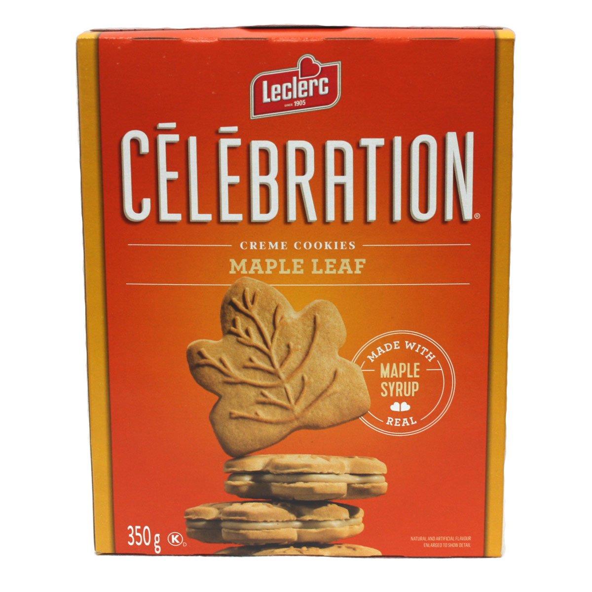 Leclerc Celebration Maple Leaf Creme Cookies 350 gr. Imported from Canada