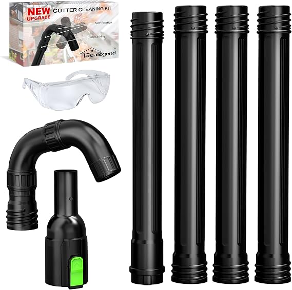 Sealegend 8.3FT Gutter Cleaning Attachment Compatible with EGO Leaf Blower | for Electric Blowers LB5302/LB6504/LB7654/LB8803-2/LB6151..., Swivel Tail-Wand for Easier Control, 360Nozzle