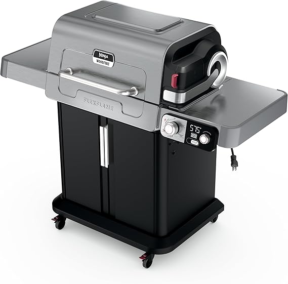 Ninja FlexFlame Grill & Smoker, Electric & Propane, 5-in-1, Steel,PG301