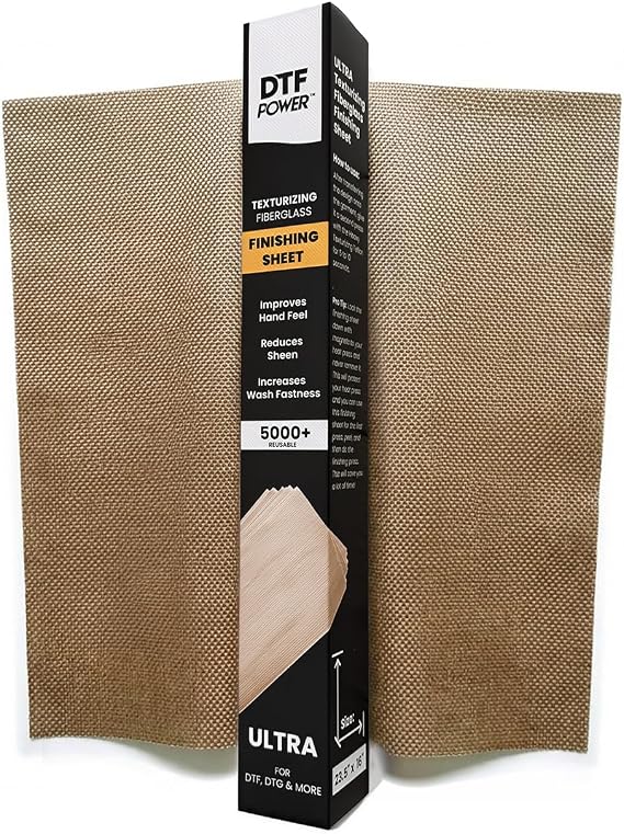 Ultra Texturizing Teflon Sheet, Fiberglass with PTFE Coating, for DTF/DTG Printing, Matte Finish, Soft-Hand Feel (Regular (for 16" x 20" Heat Presses))