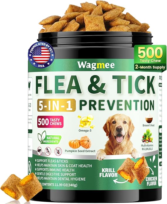 Flea and Tick Prevention for Dogs, 500 Tasty Chicken Flavor Soft Chews