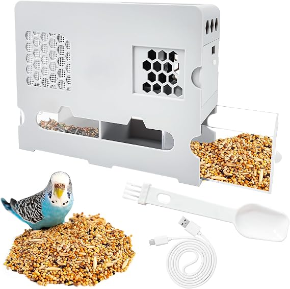 Bird Feed Shell Blowing Machine,No Assembly Required Husk Remover Wind Sheller Bird Seed Cleaner Machine, With Adjustable Speed Fanintelligent Digital Displayrechargeable and Washable Quick Shelling