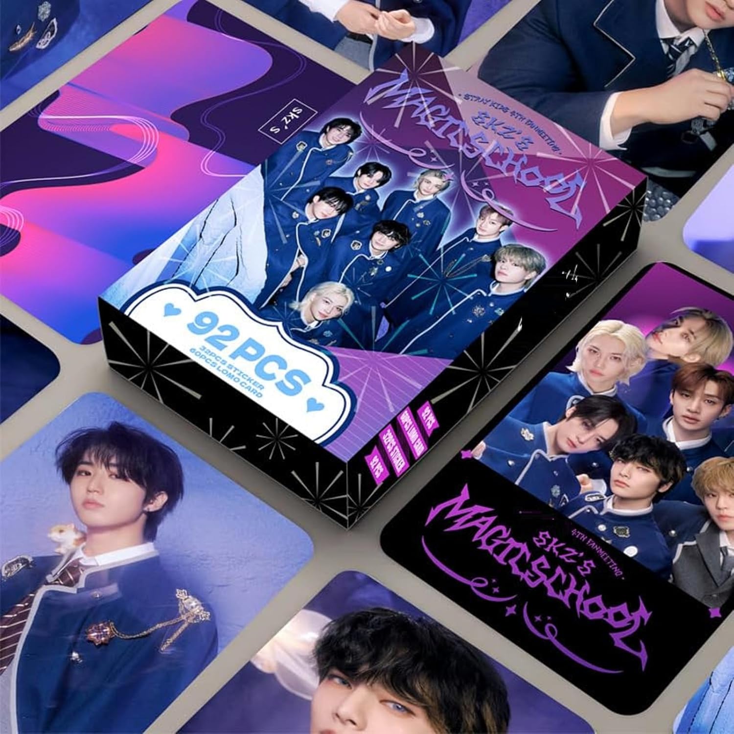Stray-Kids Photo Cards, 92 Postcards for Stray-Kids Lomo Cards Collection SCH Album-Purple