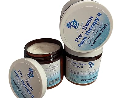 Diva Stuff Pre-Swim, Water Resistant, Aqua Therapy Chlorine Neutralizing Body Lotion, Protects Skin From Chlorine and Salt Water Coconut 3 pack