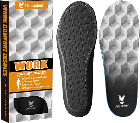 Work Boot Insoles for Men, Memory Foam Anti-Fatigue for Standing All Day-D | Memory Foam Work Boot Insoles With Cushion Support, Foot Pain Relief, Absorb Impact, Keep Feet All Day Comfortable