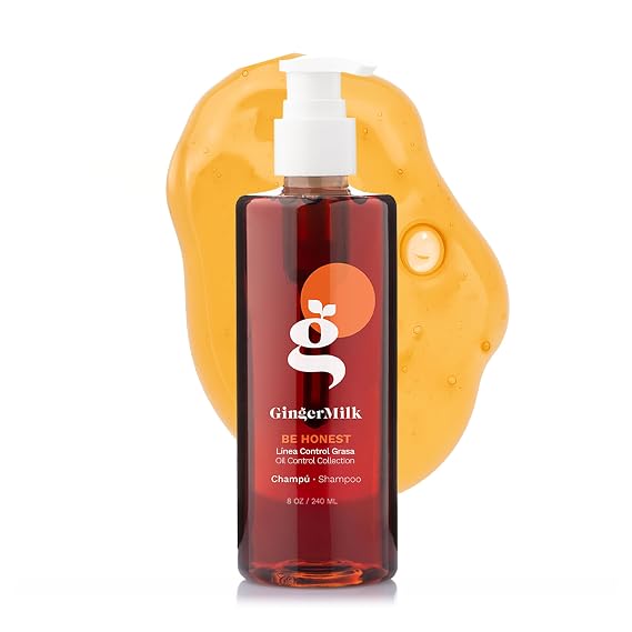 Ginger Milk Ginger Shampoo for Oily Hair and Greasy Scalp, 8 fl oz | Be Honest. Removes buildup and balances oily roots without stripping ends. Women and men. Sulfate-free.