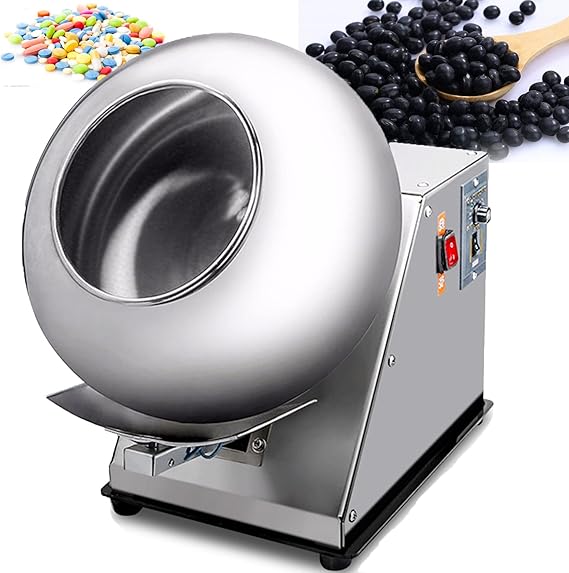 Automatic Tablet Coating Machine Chocolate Coating Machine Sugar Coating Pan Table Top Small Commercial Mini Chocolate Panning MachineCoater Sugar Pan Peanut Nut Coating Machine110V