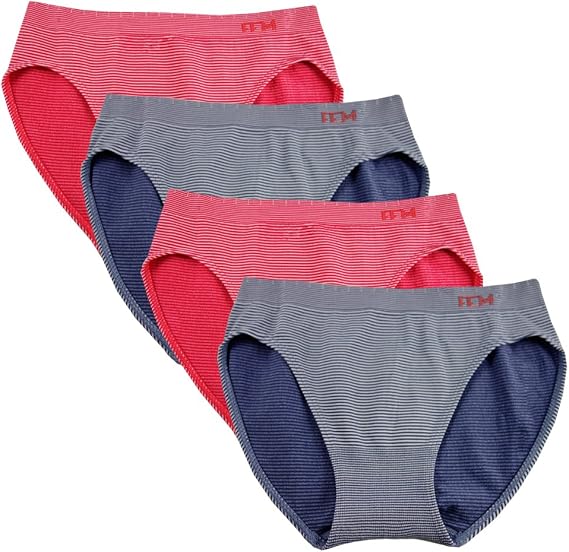FEM Girl Seamless Underwear Soft Bikini Panties for Girls - 4 Pack