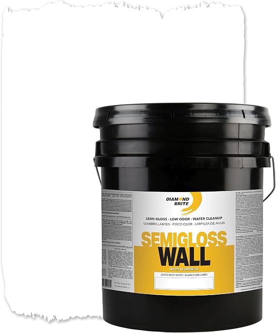 Diamond Brite Semi Gloss Latex Paint, Brite White, 5 Gallons, 22050-5